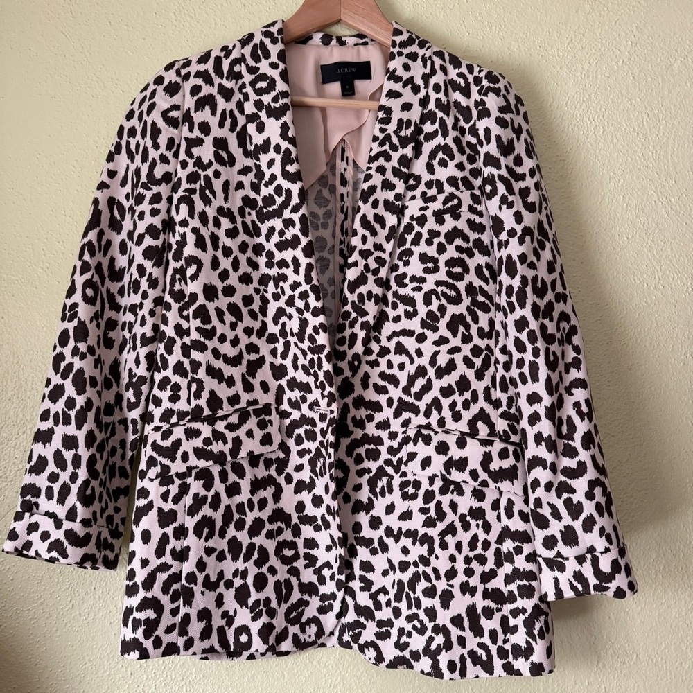 J. Crew Preppy Work Wear Leopard Blazer